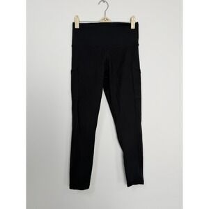 OFFLINE by Aerie The Hugger Hi-Rise black leggings Short inseam pockets Medium